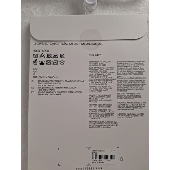 Forever 21 Women's Garter Black Patterned Tights Fall S/M & M/L - Picture 3 of 10